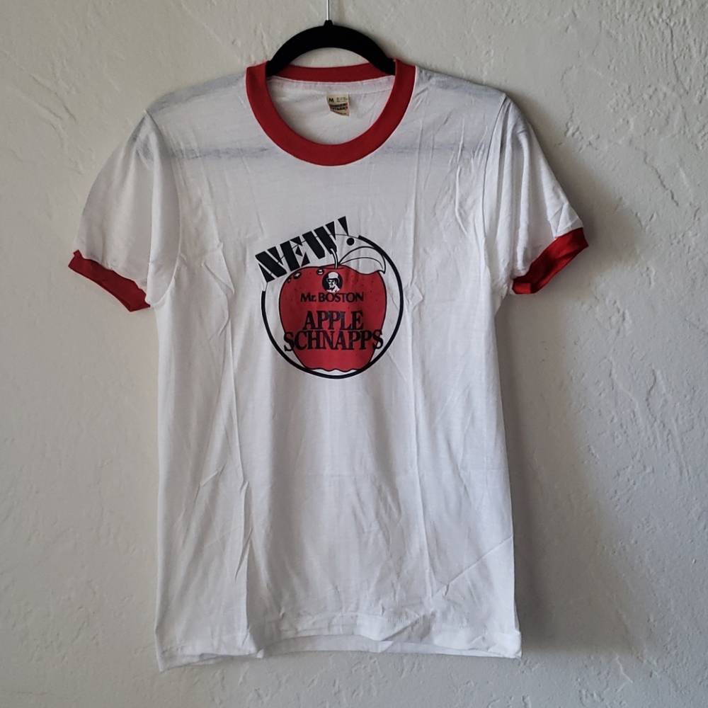 🍎 NWOT Vintage MR. BOSTON APPLE SCHNAPPS Shirt